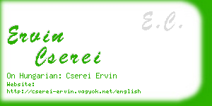 ervin cserei business card